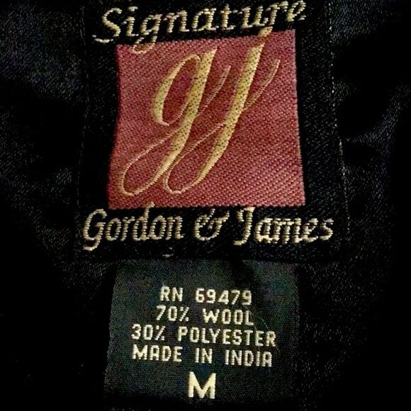 Signature Gordon & James Black Wool Colorful Embroidered Crop Jacket - Picture 15 of 15